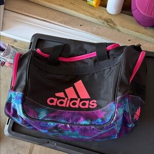 Adidas Women's Black and Pink Travel Bag